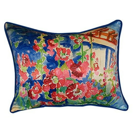 Betsy Drake ZP375 Hollyhocks Throw Pillow- 20 x 24 in.
