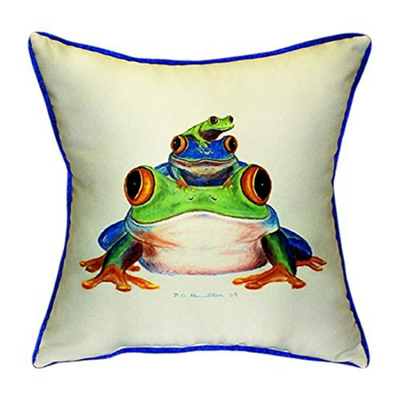 Betsy Drake ZP456 Stacked Frogs Throw Pillow- 22 x 22 in.
