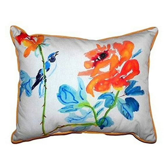 Betsy Drake ZP490 20 x 24 in. Bird & Roses Extra Large Zippered Pillow
