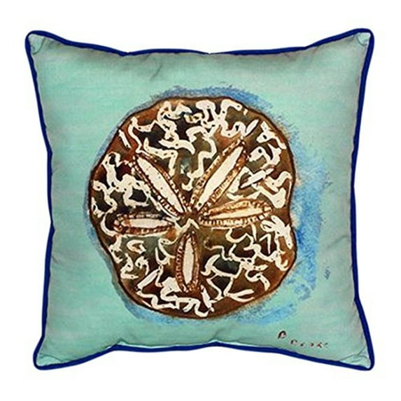 Betsy Drake ZP605C Sand Dollar - Teal Indoor & Outdoor Throw Pillow- 22 x 22 in.