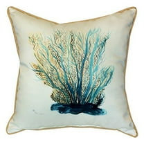 Betsy Drake ZP703 Blue Coral Throw Pillow- 22 x 22 in.