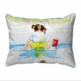thumbnail image 1 of Betsy Drake Interiors Pigtails Playing Extra Large Zippered Indoor/Outdoor Pillow 20x24, 1 of 2