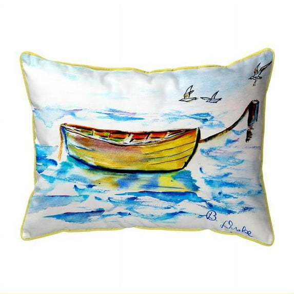 Betsy Drake ZP830 20 x 24 in. Yellow Row Boat Indoor & Outdoor Extra Large Pillow