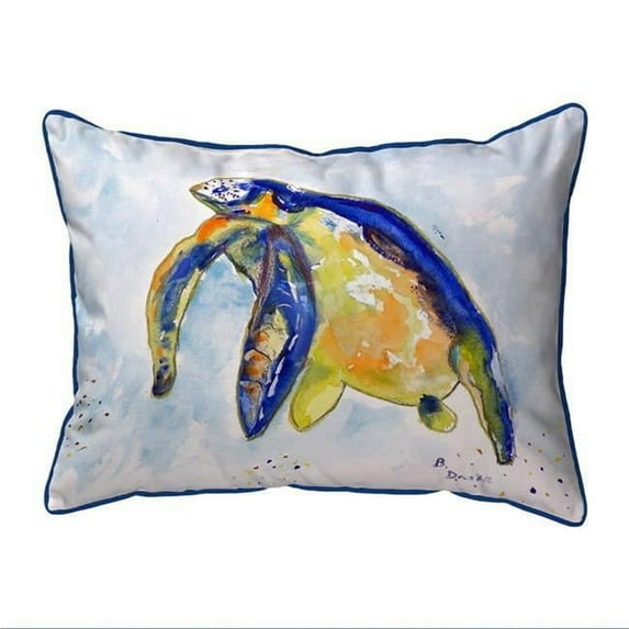 Betsy Drake ZP952 20 x 24 in. Blue Sea Turtle - Left Extra Large Zippered Pillow