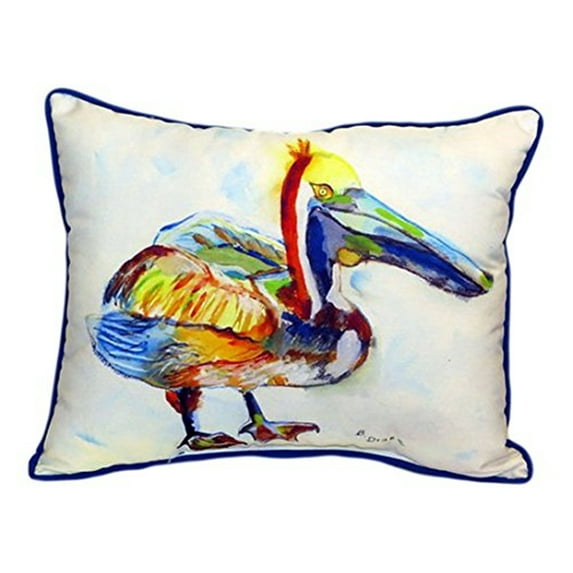Betsy Drake ZP983A Heathcliff Pelican Indoor & Outdoor Throw Pillow- 20 x 24 in.