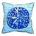 thumbnail image 1 of Betsy Drake ZP989 Blue Sand Dollar Indoor & Outdoor Throw Pillow- 22 x 22 in., 1 of 2