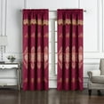 thumbnail image 1 of Betsy Macrame Embroidered Window Curtain Panel Bonnie - Burgundy, 1 of 5