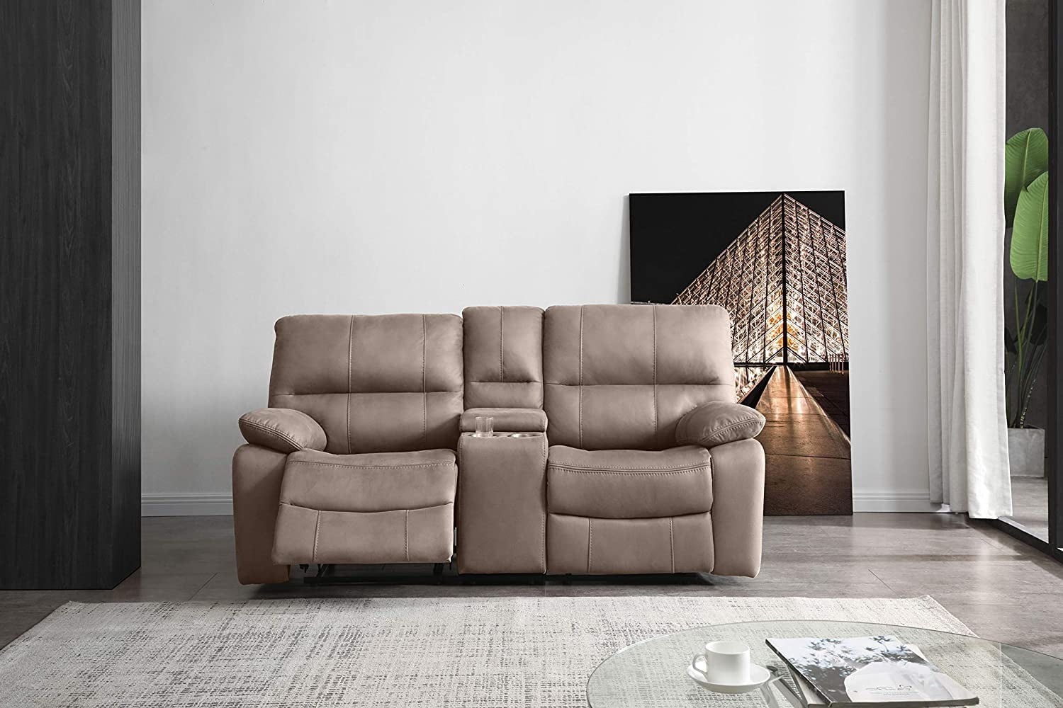 Betsy Microfiber Reclining Sofa Couch Set Living Room Set 8007 (Grey ...