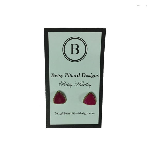 Betsy Pittard Designs Marissa Stud Earrings-Hot Pink