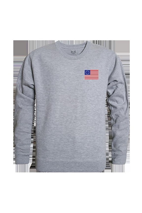 Betsy Ross 1 Graphic Crewneck Sweatshirt, Heather Gray - Small