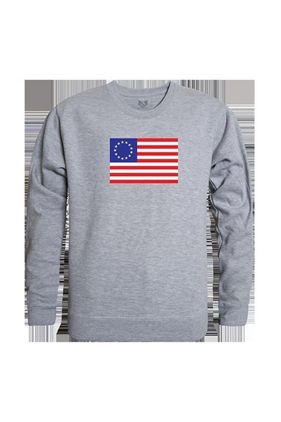 Betsy Ross 2 Graphic Crewneck Sweatshirt, Heather Gray - Medium