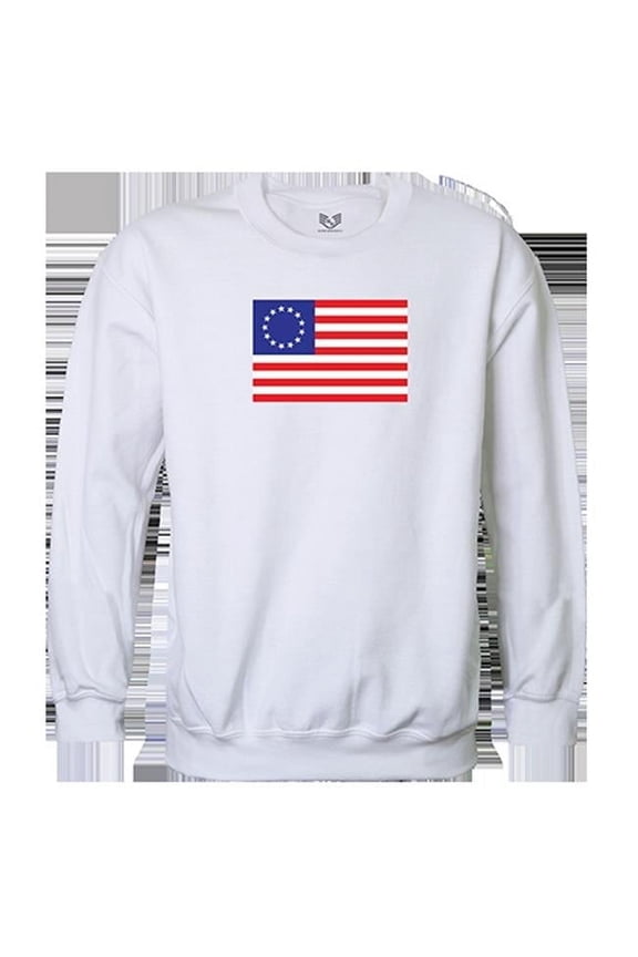 Betsy Ross 2 Graphic Crewneck Sweatshirt, White - 2XL
