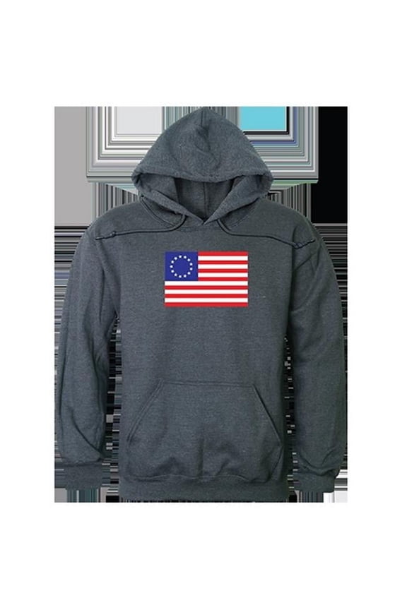 Betsy Ross 2 Graphic Pullover Sweatshirt, Heather Charcoal - Large