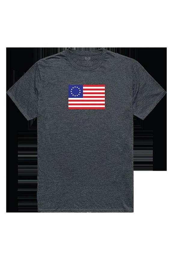 Betsy Ross 2 Relaxed Graphic Tee Shirt, Heather Charcoal - Large