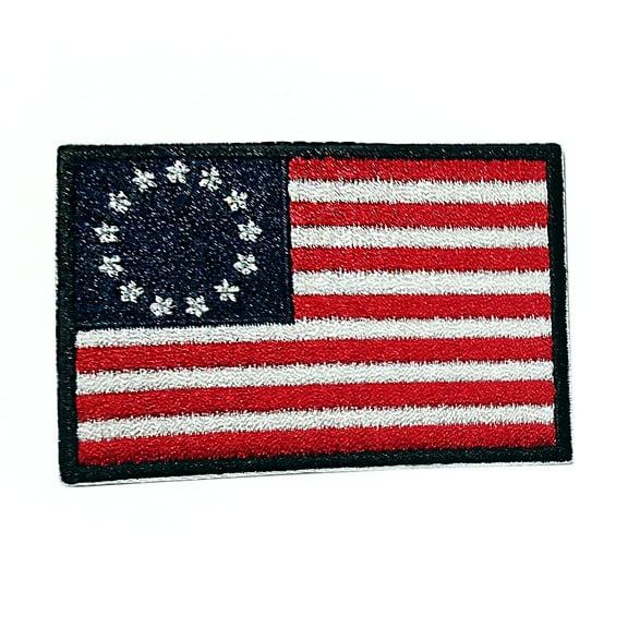 Betsy Ross American USA Flag Embroidered Iron-on Patch