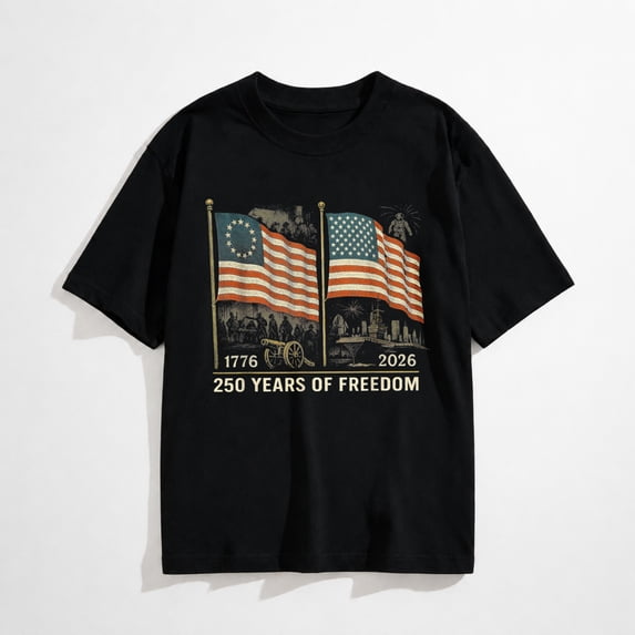 Betsy Ross Flag 250 Years of Freedom 1776-2026 Mens T-Shirt