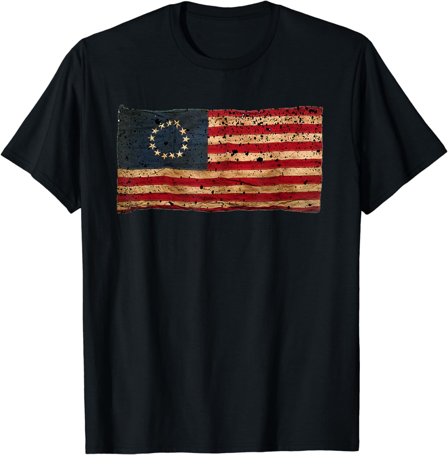 Betsy Ross Flag American Victory 1776 Distressed T-Shirt Betsy Ross Flag American Victory 1776 Distressed T-Shirt