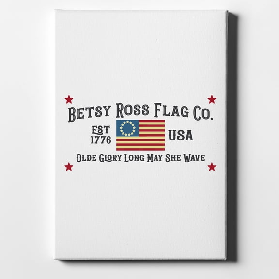 Betsy Ross Flag Co - Old Glory USA - 8" x 10" - Decorative Canvas Wall Art - White Edge - 5/8" Gallery Wrapped