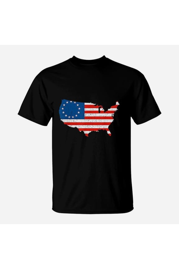 Betsy Ross Flag Distressed Patriotic American Usa TShirt