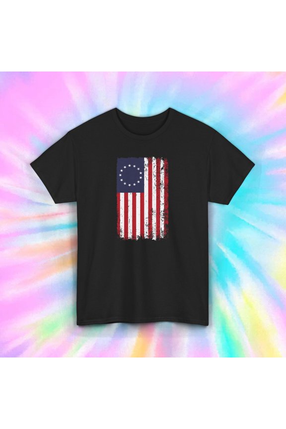 Betsy Ross Flag T-Shirt | Patriotic American History Graphic | USA Pride Tee