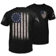 thumbnail image 1 of Betsy Ross Flag T-Shirt Patriotic Tribute Tee | American Pride Veteran Support Shirt | 100% Cotton Military Apparel, 1 of 3