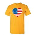 thumbnail image 1 of Betsy Ross Heart Shaped American Flag Novelty Humor Adult Graphic Tee Birthday Anniversary Christmas Gift Tshirt Funny Sarcastic T Shirt, 1 of 5