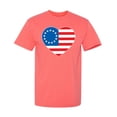 thumbnail image 1 of Betsy Ross Heart Shaped American Flag Novelty Humor Adult Graphic Tee Birthday Anniversary Christmas Gift Tshirt Funny Sarcastic T Shirt, 1 of 5