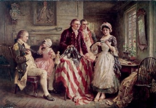 Betsy Ross Jean Leon Gerome Ferris (1863-1930 American) Canvas Art - (18 x 24)