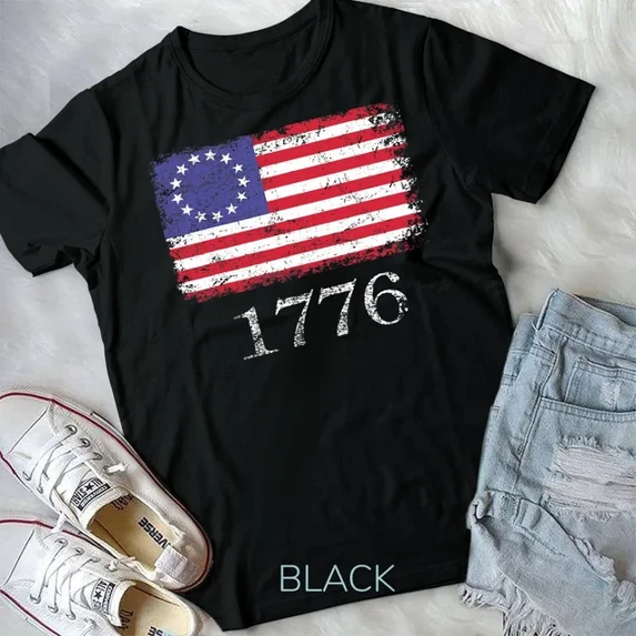 Betsy Ross Shirt 4Th Of July American Flag Tshirt 1776 Retro Unisex T-Shirt Unisex S-5XL Hot Trending Shirt, Vintage Birthday Gift