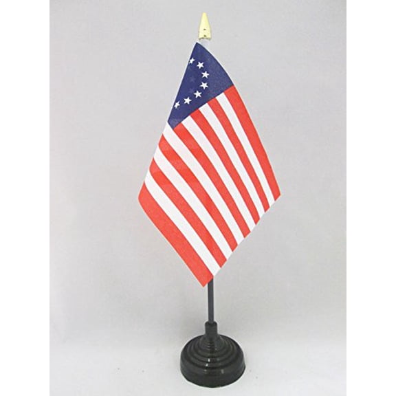AZ FLAG Betsy Ross US Table Flag 4x6 in 100D Polyester Plastic Base