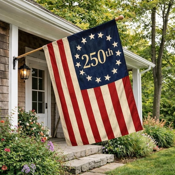 Betsy Ross USA 250 Years 13 Stars Porch Flag 12x18 POLE NOT INCLUDED Garden Flag
