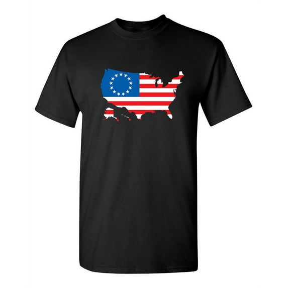 Betsy Ross USA Shaped Flag Sarcastic Humor Graphic Novelty Funny Tall T Shirt