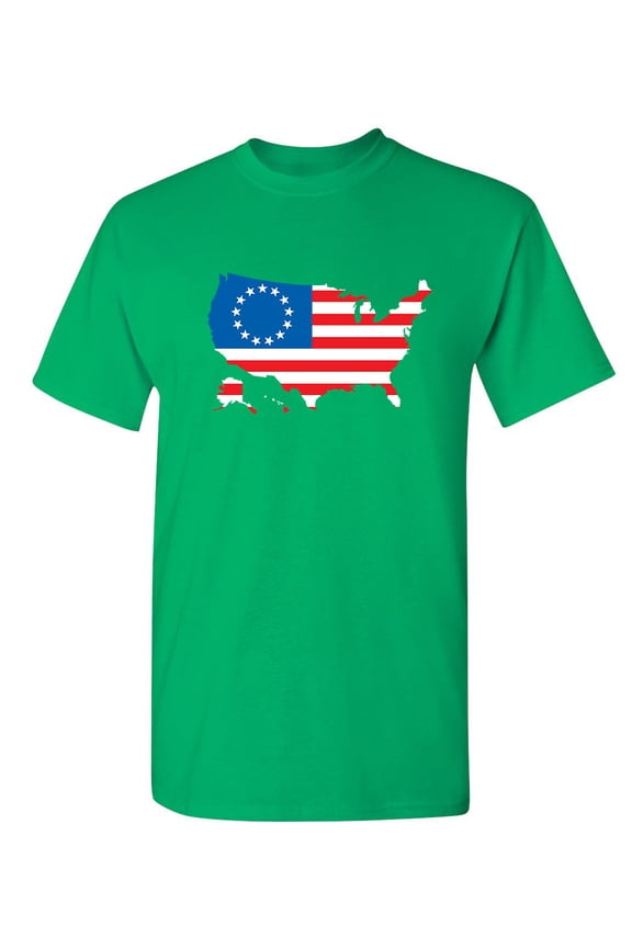 Betsy Ross USA Shaped Flag TShirt Graphic Tee TShirt Gift