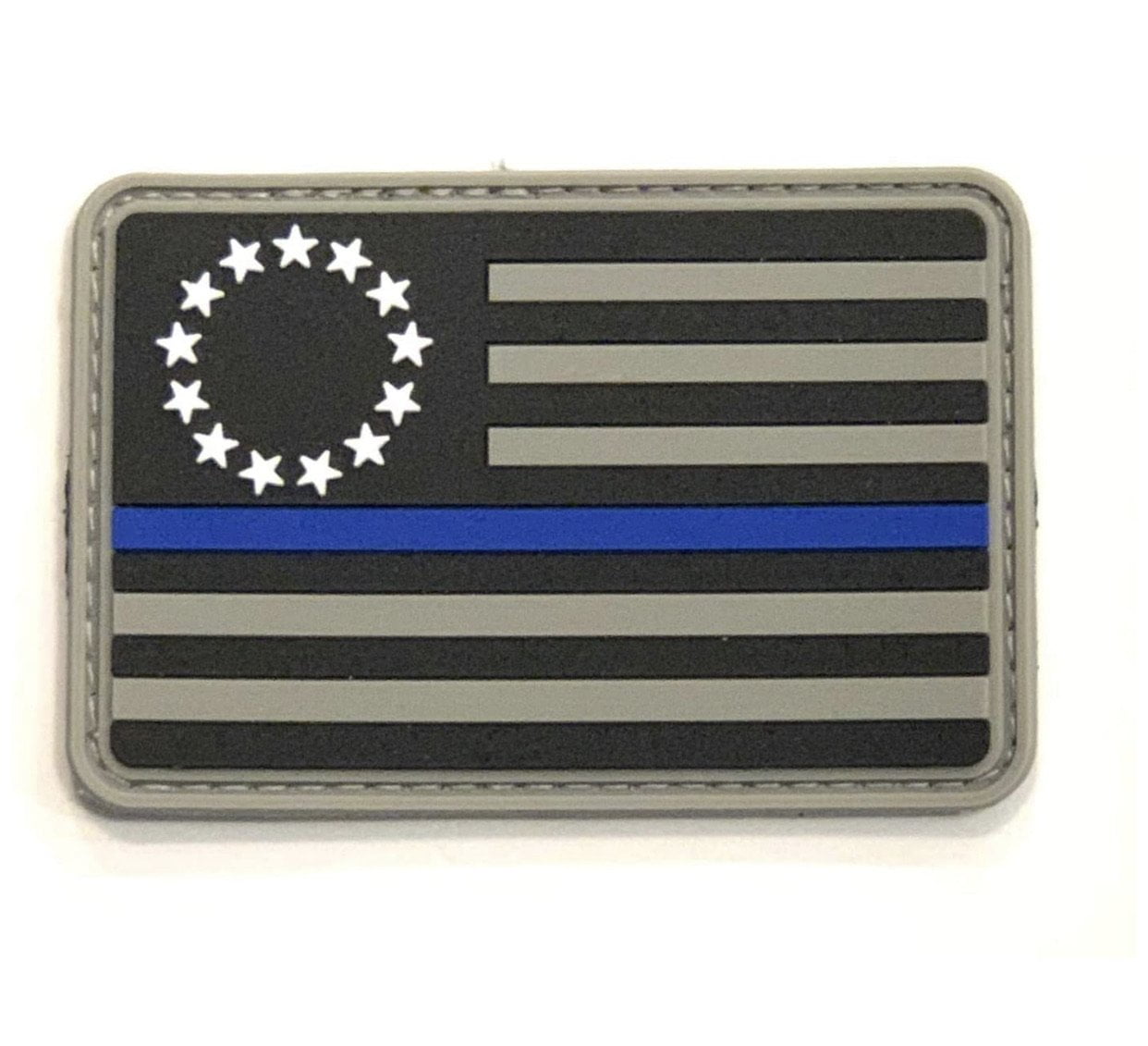 Betsy Ross USA Thin Blue Line Morale Patch Hook & Loop PVC - Walmart.com