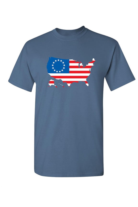 Betsy Ross Usa Shaped Flag Funny Hilarious Graphic Tees For Christmas Anniversary Birthday Gift Premium T Shirt Adult Humor Sarcastic Novelty Tshirt