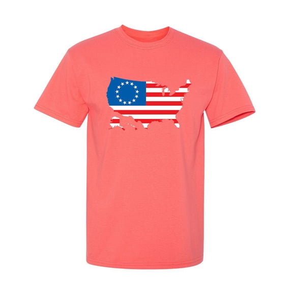 Betsy Ross Usa Shaped Flag Funny Hilarious Graphic Tees For Christmas Anniversary Birthday Gift Premium T Shirt Adult Humor Sarcastic Novelty Tshirt