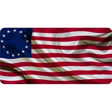 Betsy Ross Wavy Flag Photo License Plate