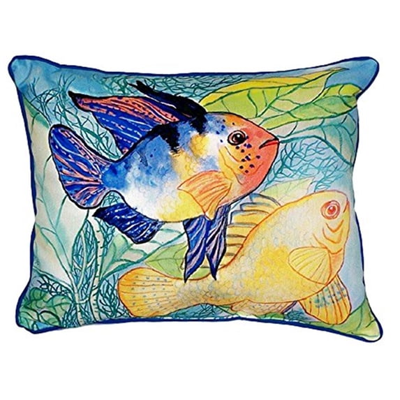 Betsy's Two Fish Small Indoor/Outdoor Pillow 11x14
