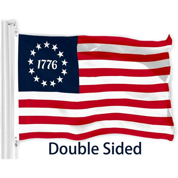 BetsyRoss 17 76-Flag - American US Flag 2x3 Outdoor Double Sided- 13Stars Colonies-Primitive USA Flags- United States Flags Polyester with Brass Grommets Banner