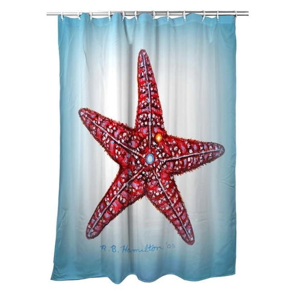 Betsydrake 71 x 74 in. Dicks Starfish Shower Curtain