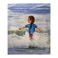 thumbnail image 1 of Betsydrake BK1156 Girl in Surf Throw, 1 of 1