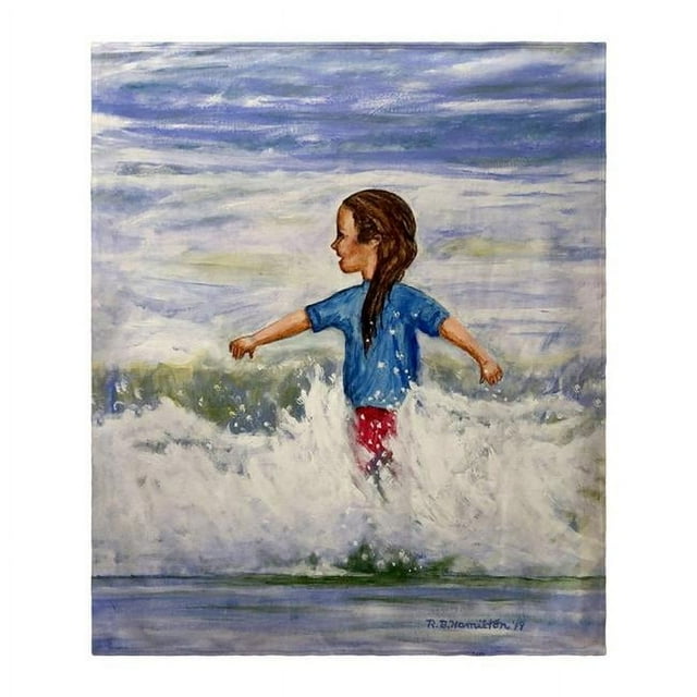 Betsydrake BK1156 Girl in Surf Throw
