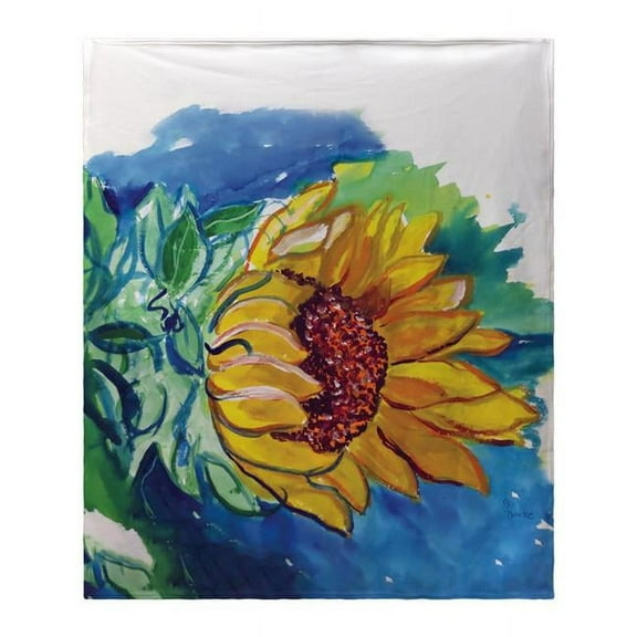 Betsydrake BK544 50 x 60 in. Windy Sunflower Fleece Blanket