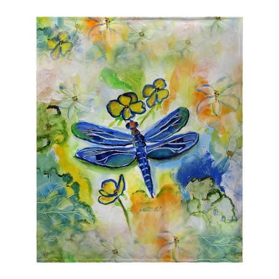 Betsydrake BK817 50 x 60 in. Dragonflys Garden Fleece Blanket