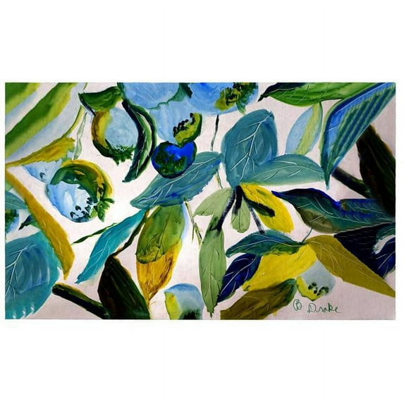 Betsydrake DM1158G 30 x 50 in. Betsys Blueberries Door Mat