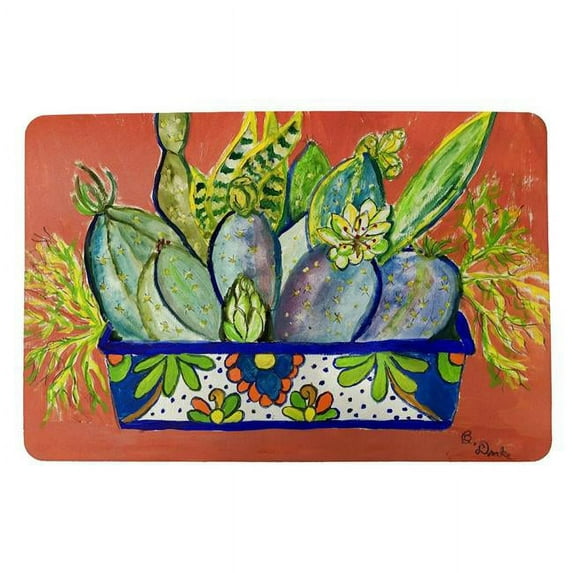 Betsydrake DM1186 18 x 26 in. Cactus in Planter Door Mat Small