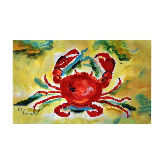 Betsy Drake Interiors Rock Crab Door Mat 30x50