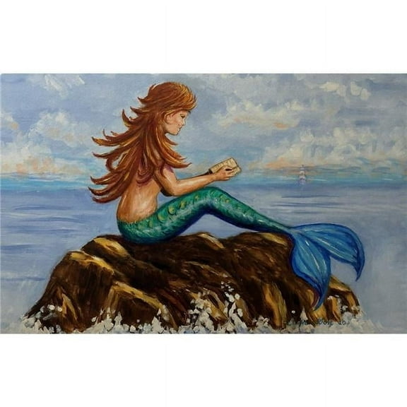 Betsydrake DM1237G 30 x 50 in. Mermaids Handbook Door Mat