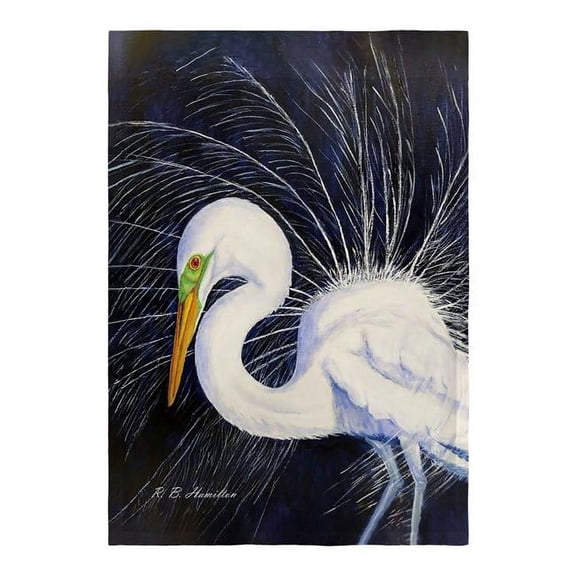Betsydrake FL1155 12.5 x 18 in. Breeding Egret Flag