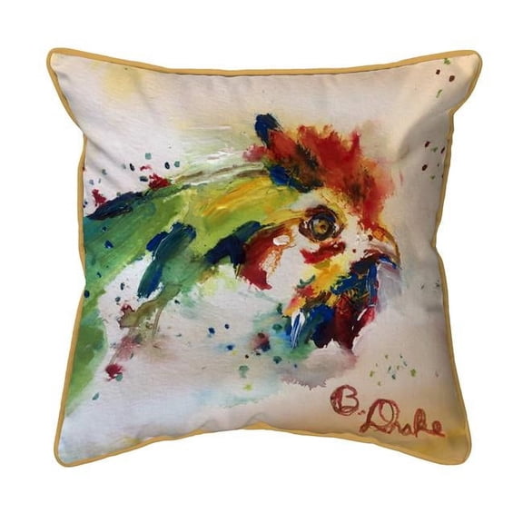 Betsydrake HJ1239 18 x 18 in. Chicken Portrait Indoor & Outdoor Pillow - Large